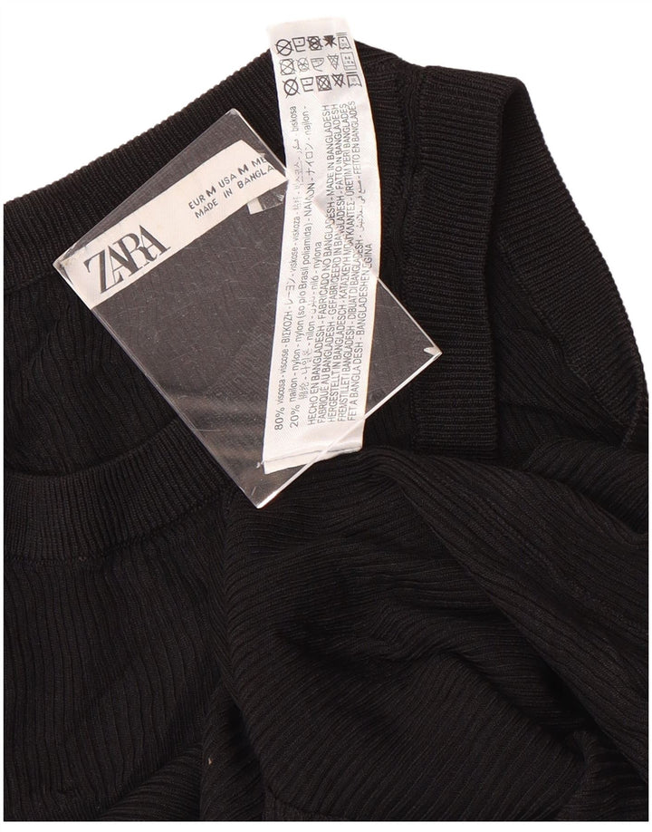Женский жилет Zara UK 12, средний черный, вискоза