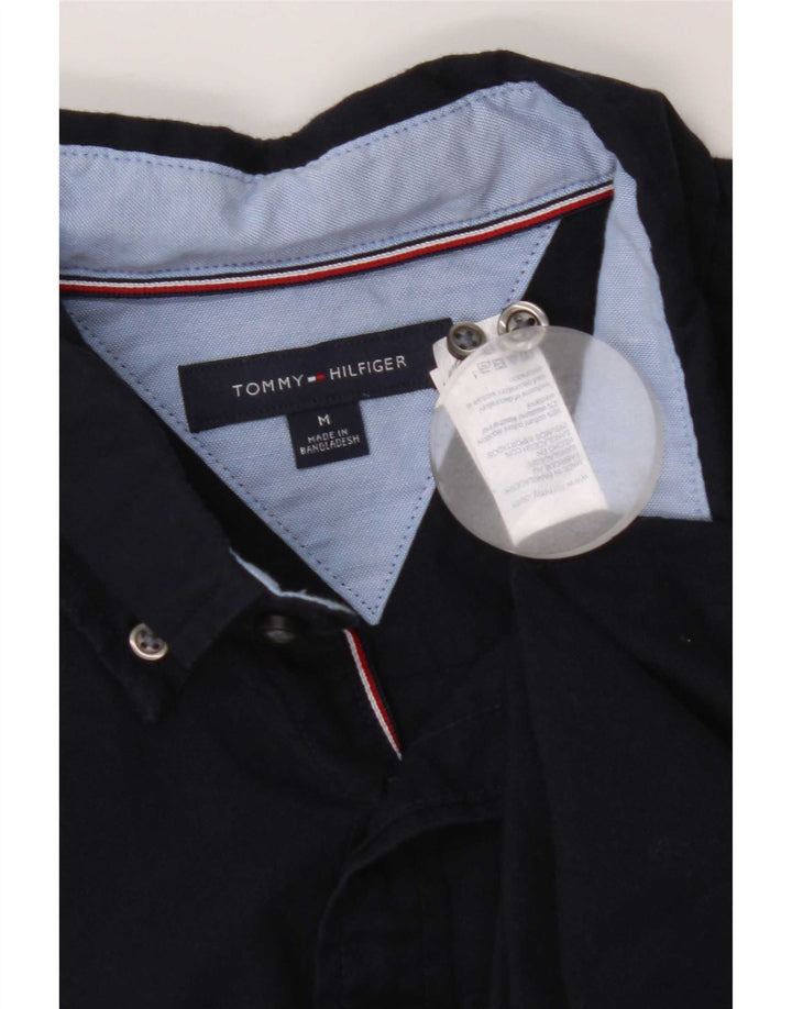 Мужская рубашка Tommy Hilfiger среднего размера, темно-синяя, хлопковая
