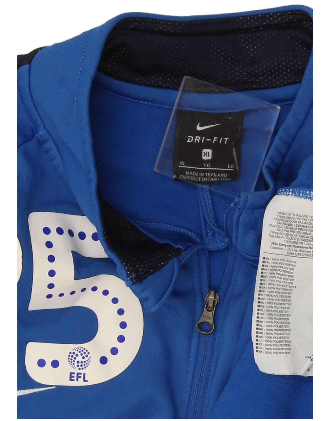Мужской пуловер с графическим принтом Nike Dri Fit, спортивный костюм XL, синий с цветными блоками