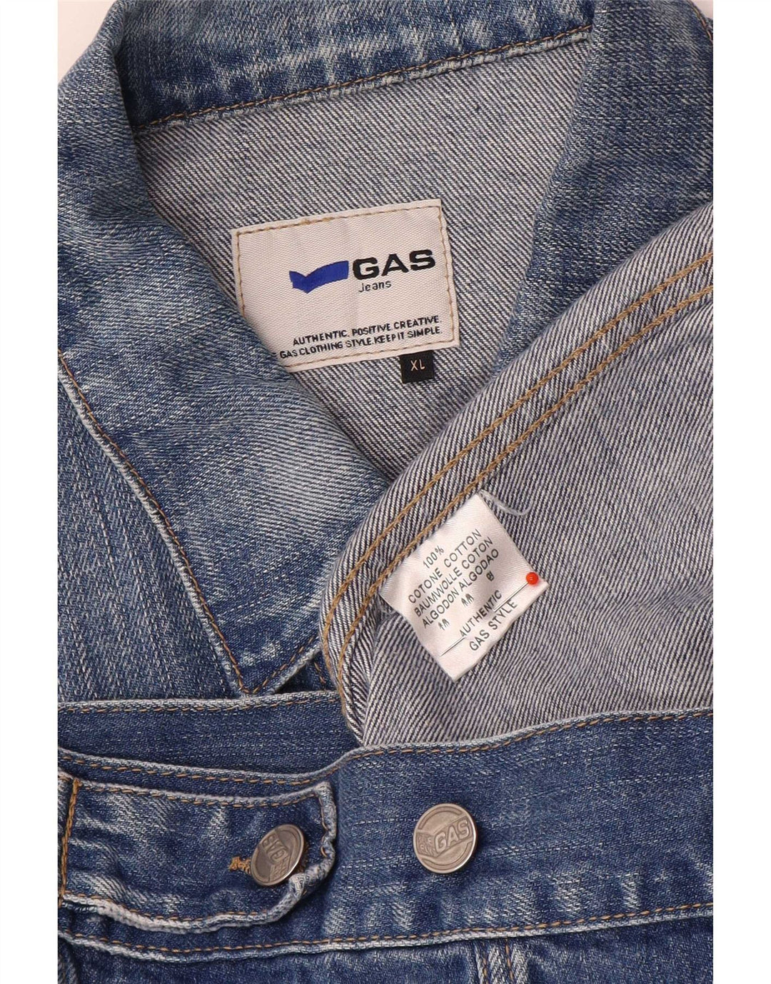 Мужская джинсовая куртка Gas UK 42 XL, синяя, хлопок