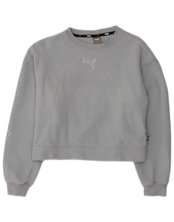 Женский укороченный свитшот свободного кроя Puma UK 6 XS, синий хлопок