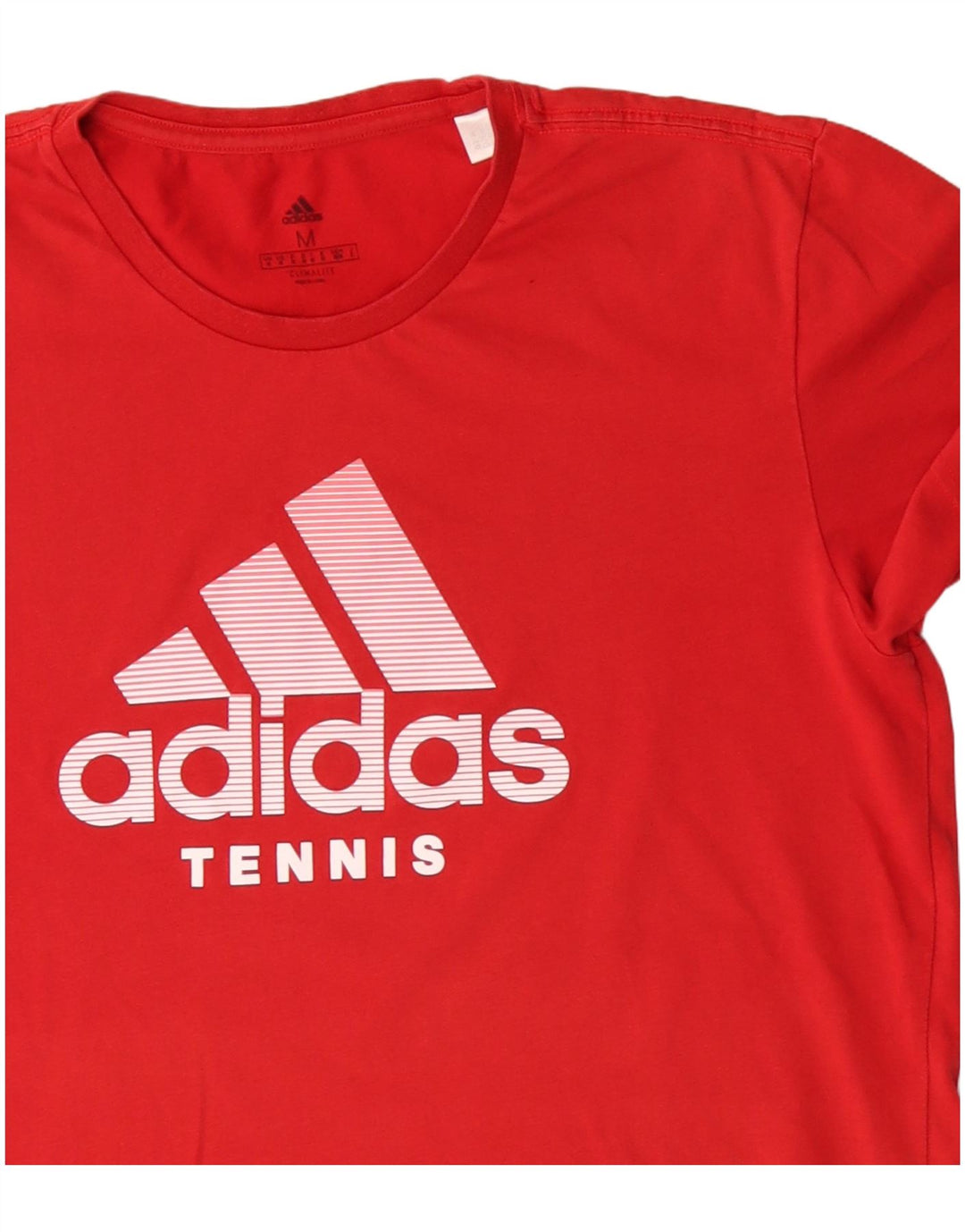 Мужская футболка Adidas Climalite с рисунком из хлопка среднего красного цвета