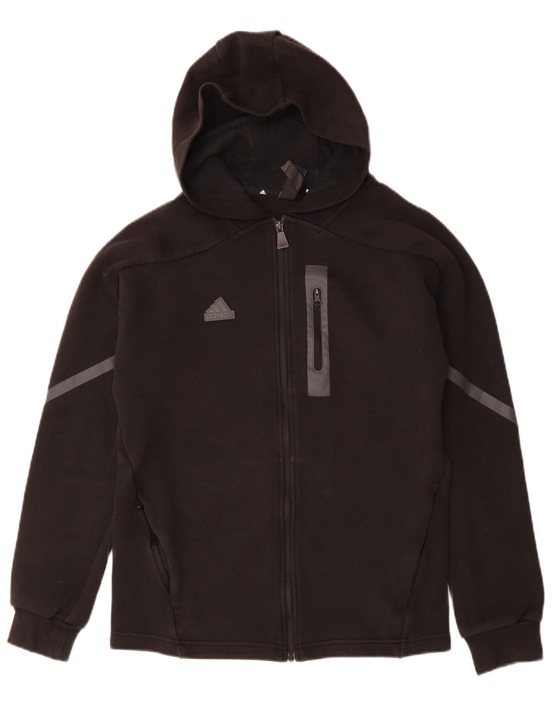 Мужской свитер с капюшоном на молнии ADIDAS, маленький черный