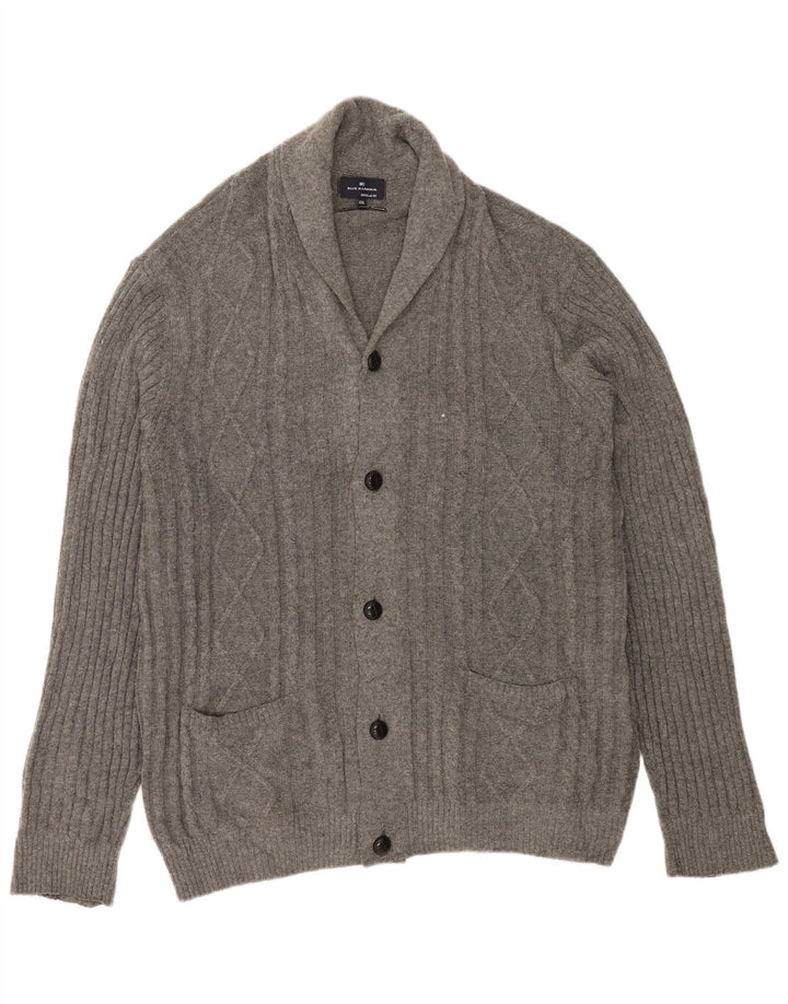 Мужской синий кардиган Marks & Spencer 2XL, серый в крапинку