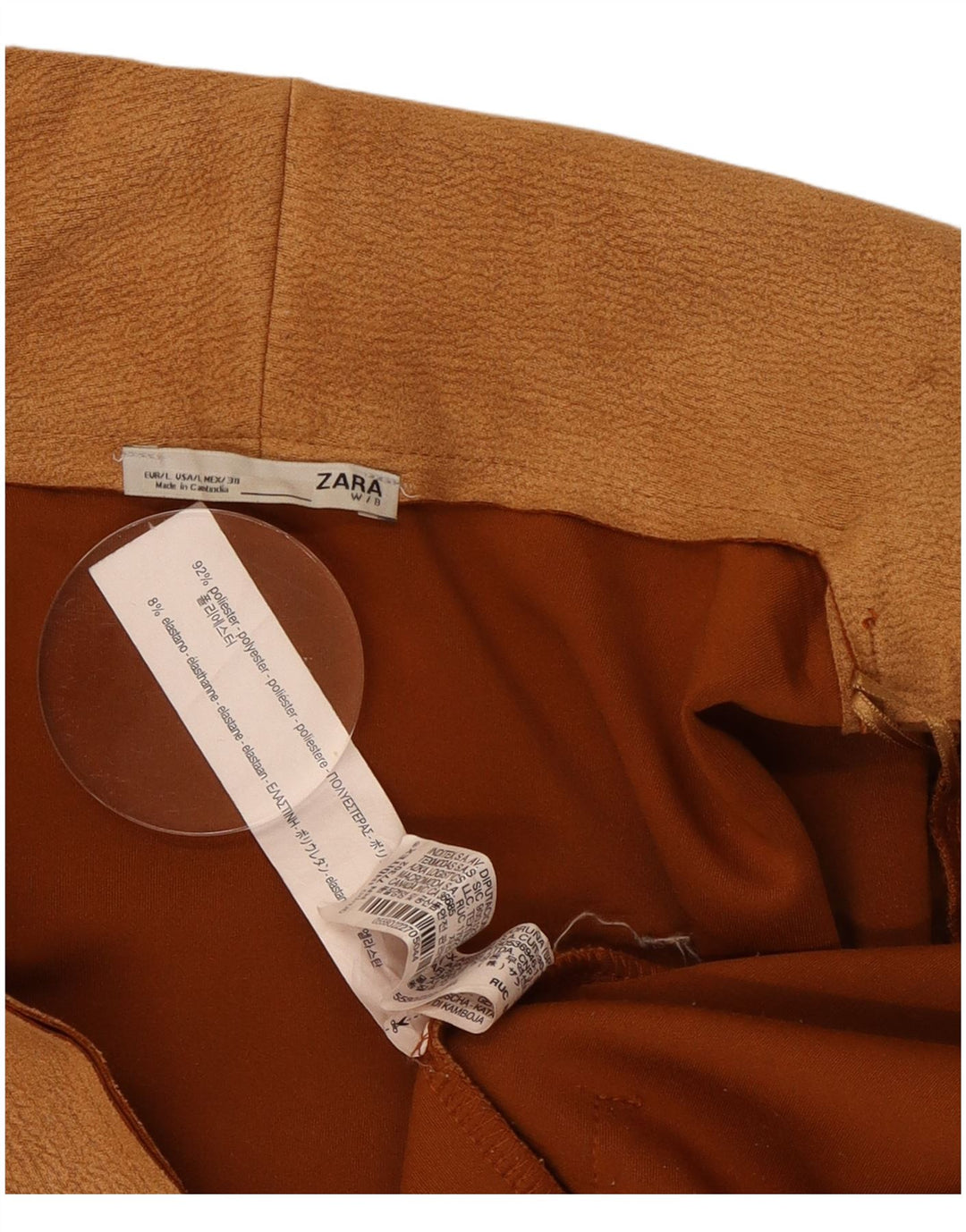 Женский удлиненный кардиган Zara UK 16, большой коричневый полиэстер