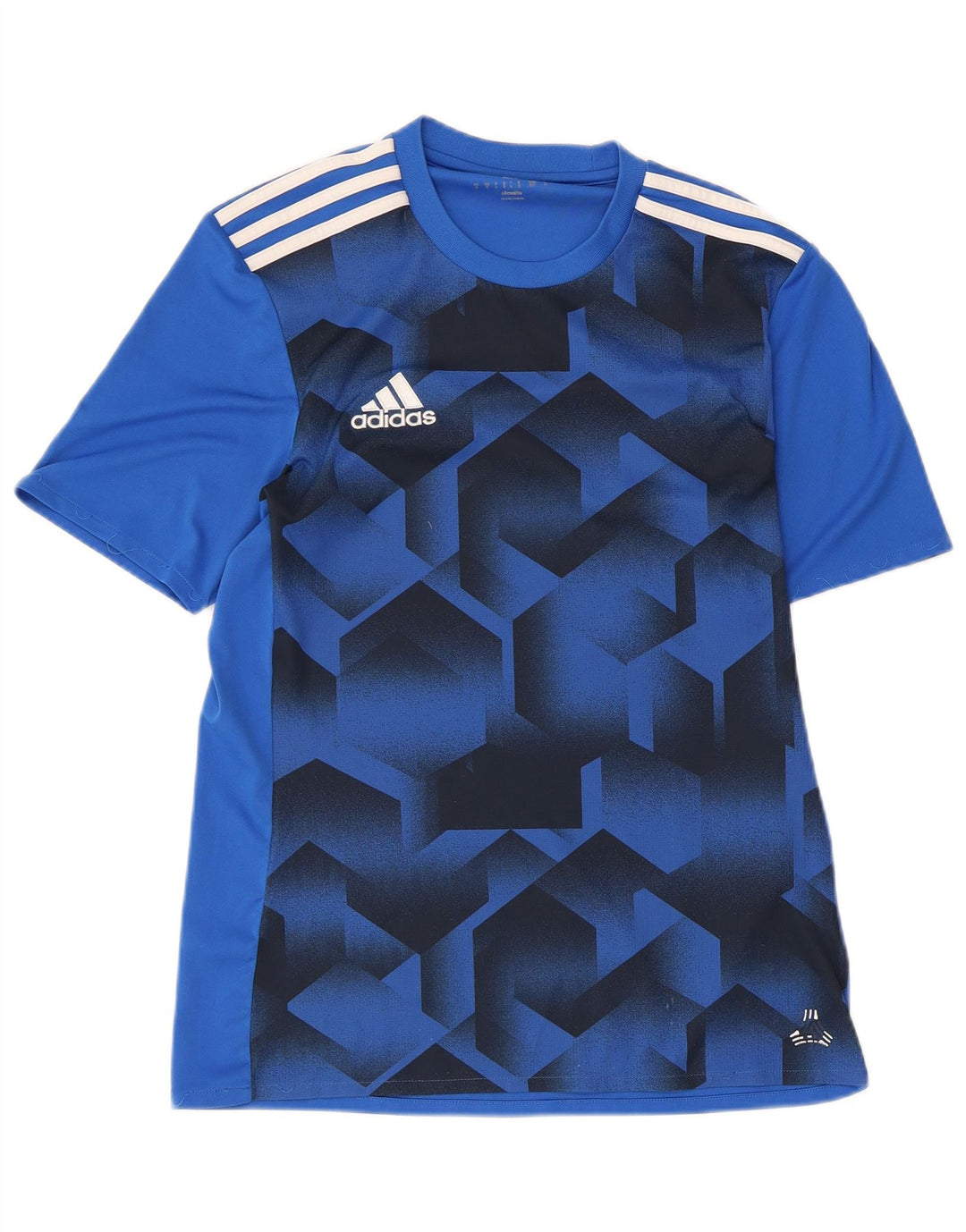 Мужская футболка Adidas Climalite с графическим рисунком, маленький синий полиэстер с геометрическим рисунком