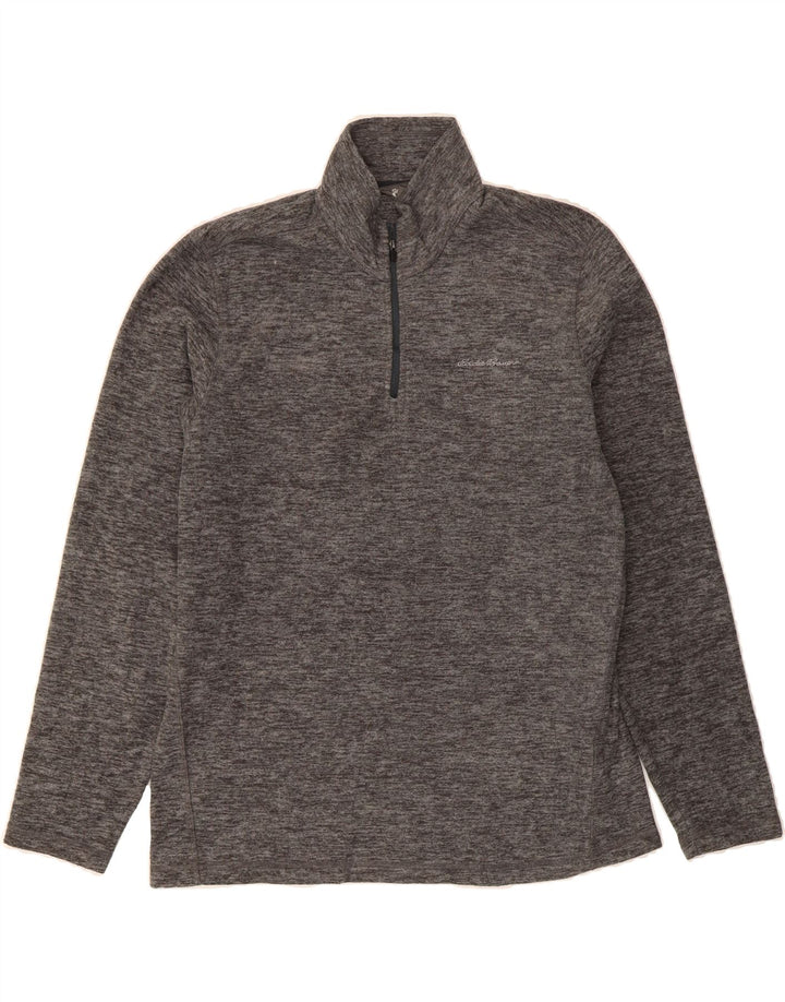 EDDIE BAUER Mens Zip Neck Fleece Jumper Large Grey Polyester Vintage Eddie Bauer and Second-Hand Eddie Bauer from Messina Hembry 