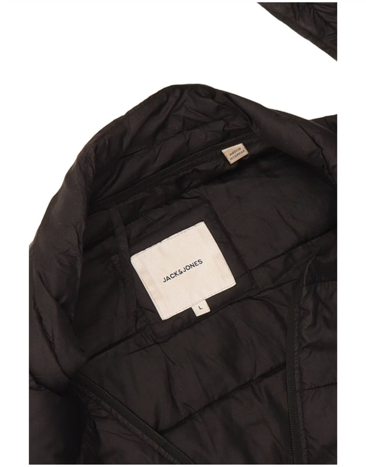 Мужская стеганая куртка Jack & Jones UK 40, большая черная