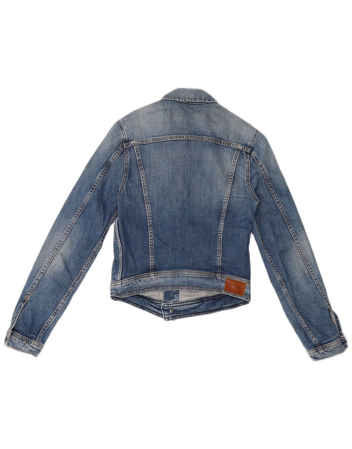 Женская укороченная джинсовая куртка PEPE Jeans UK 8, маленькая синяя, хлопок