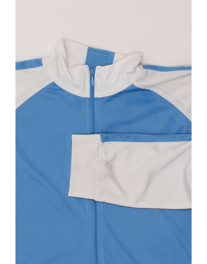 REEBOK Womens Tracksuit Top Jacket UK 14 Medium  Blue Colourblock Nylon Vintage Reebok and Second-Hand Reebok from Messina Hembry 