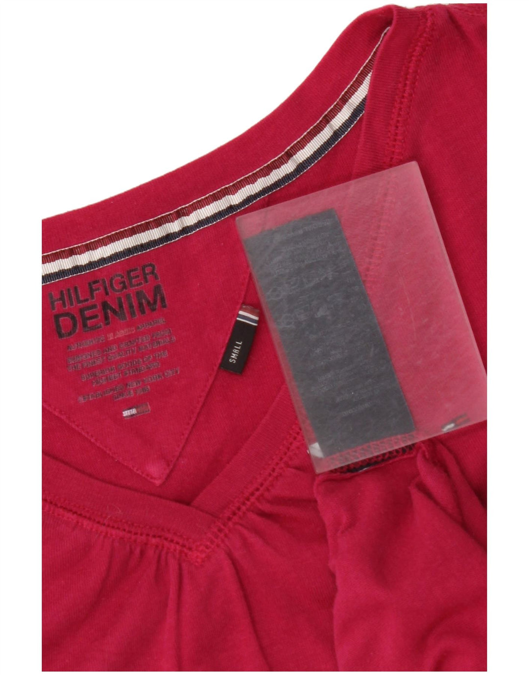 TOMMY HILFIGER Женская футболка Top UK 8 Small Pink Cotton