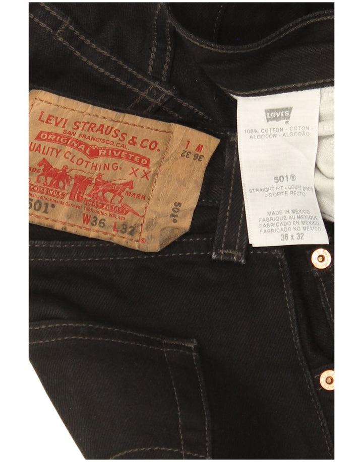 Мужские прямые джинсы Levi's 501 W36 L32, черный хлопок