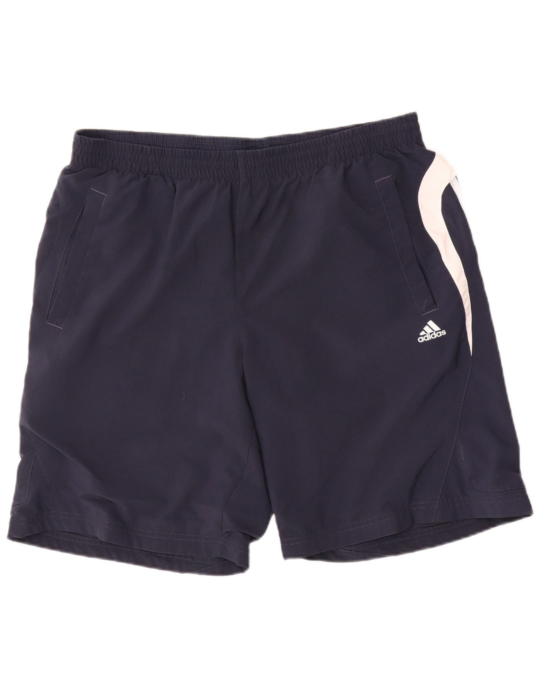 Мужские спортивные шорты Adidas Climalite, большие темно-синие, полиэстер с цветными блоками