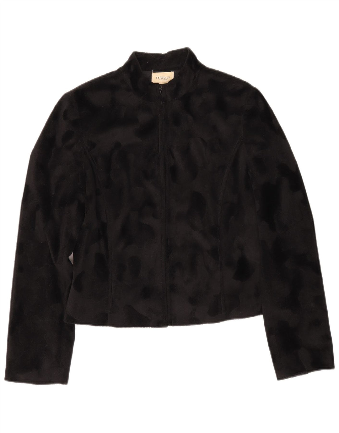 Женская укороченная флисовая куртка MOTIVI IT 44, средний черный, полиэстер с животным принтом