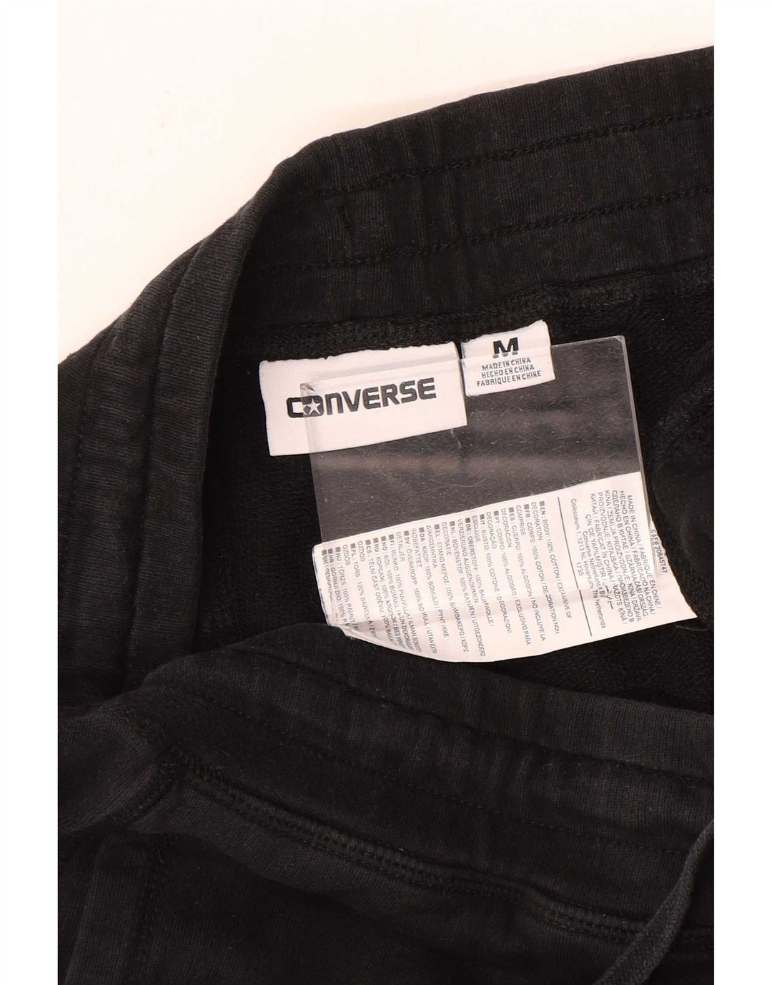 Мужские спортивные брюки Converse с графическим рисунком, джоггеры, средний черный, хлопок