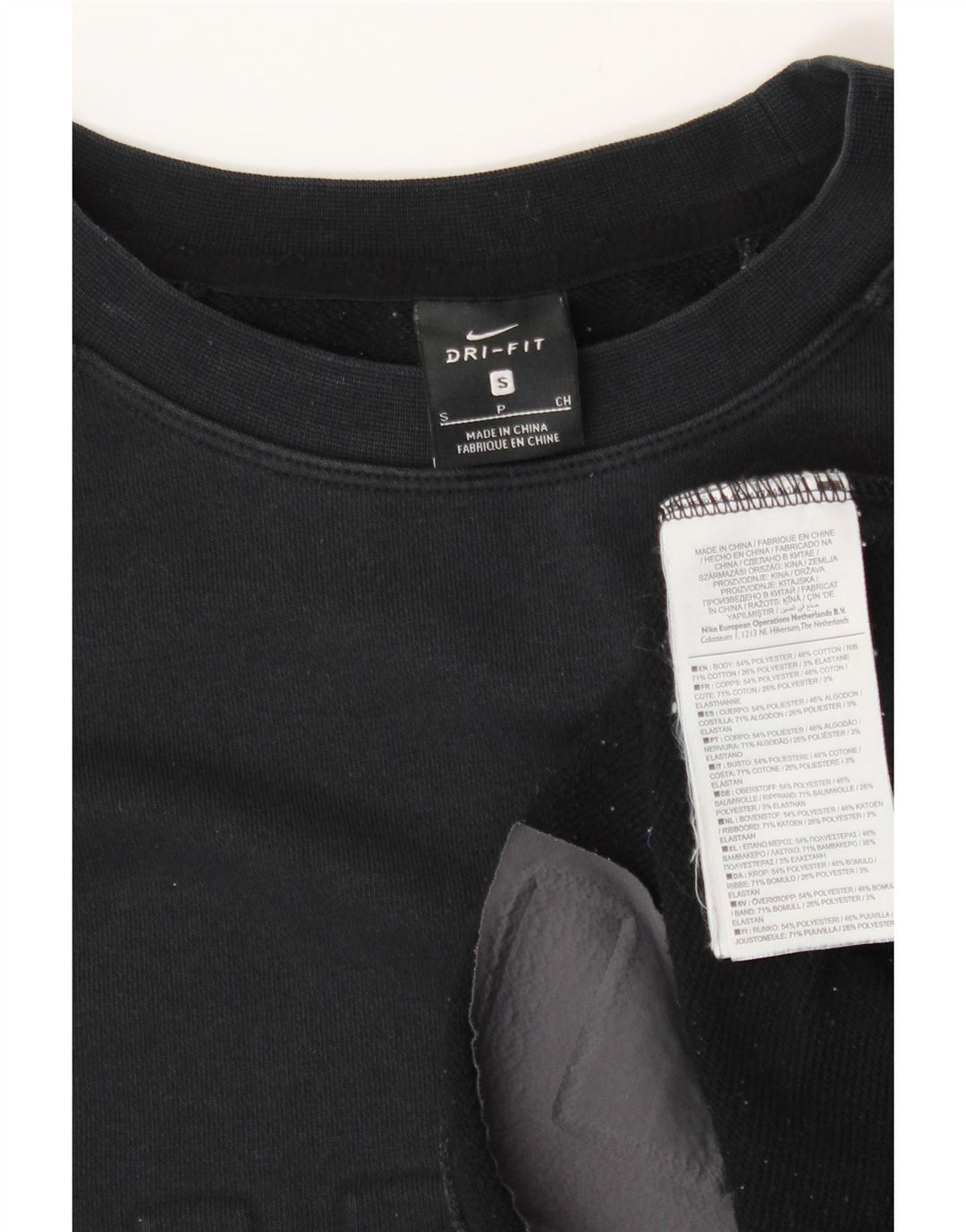 Женский укороченный свитшот большого размера с рисунком NIKE UK 10, маленький черный