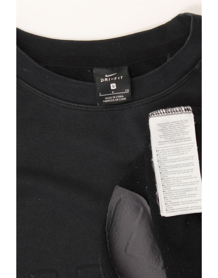 Женский укороченный свитшот большого размера с рисунком NIKE UK 10, маленький черный