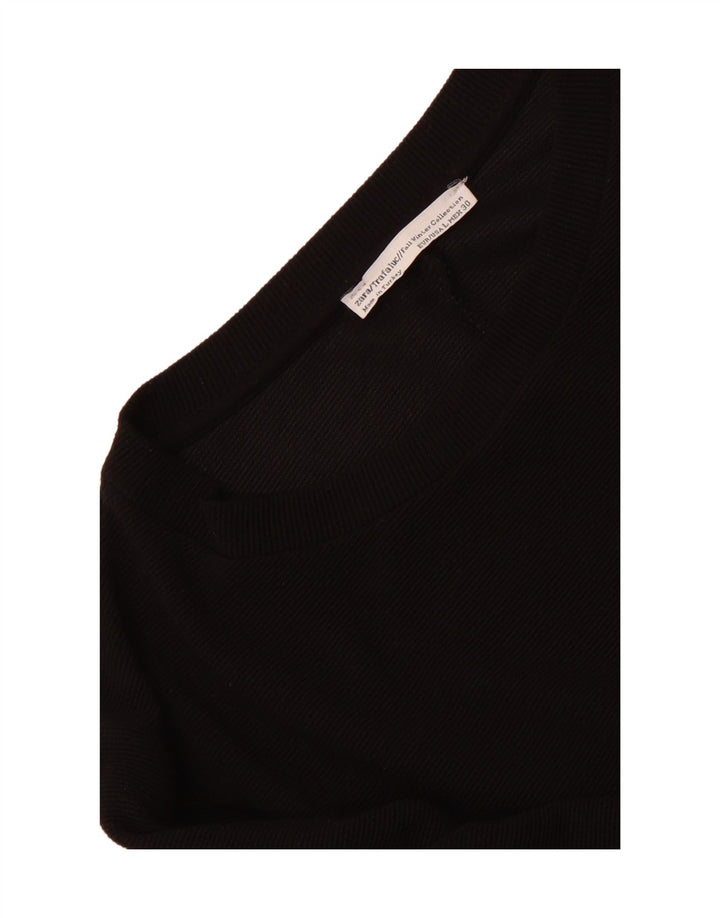 Женское платье прямого кроя с рукавом 3/4 Zara UK 14, большое черное