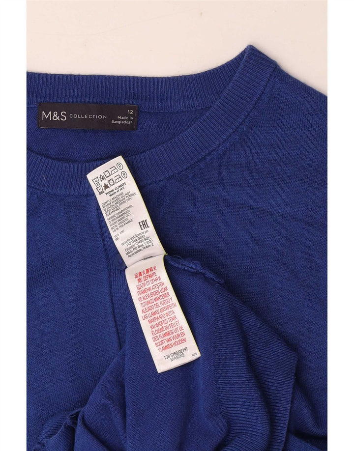 Женский укороченный кардиган Marks & Spencer UK 12, средний синий вискоза