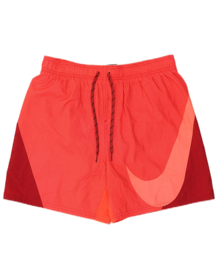 Мужские шорты для плавания Nike с рисунком, средний красный, полиэстер с цветными блоками
