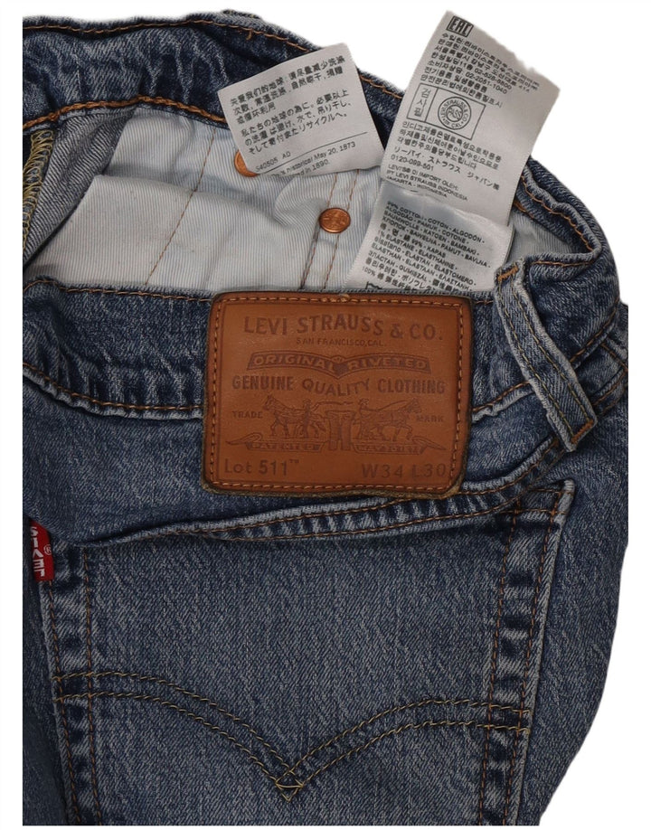 Мужские джинсы Levi's Slim 511 W34 L30 синие, хлопок
