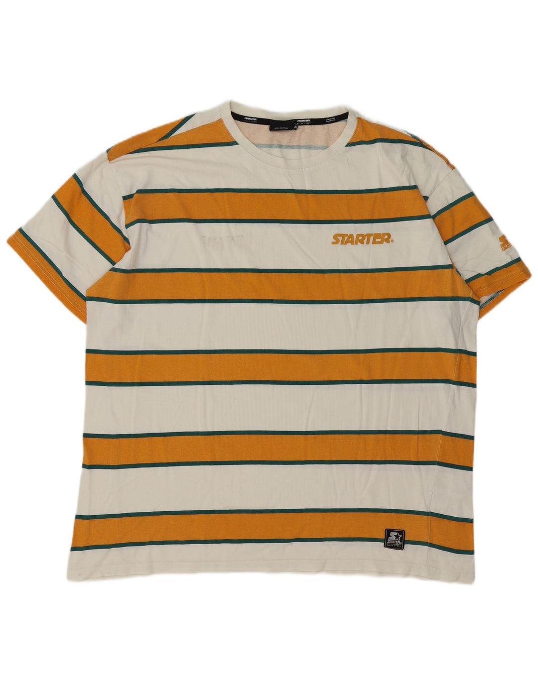 Мужская футболка Starter Top XL из хлопка в белую полоску