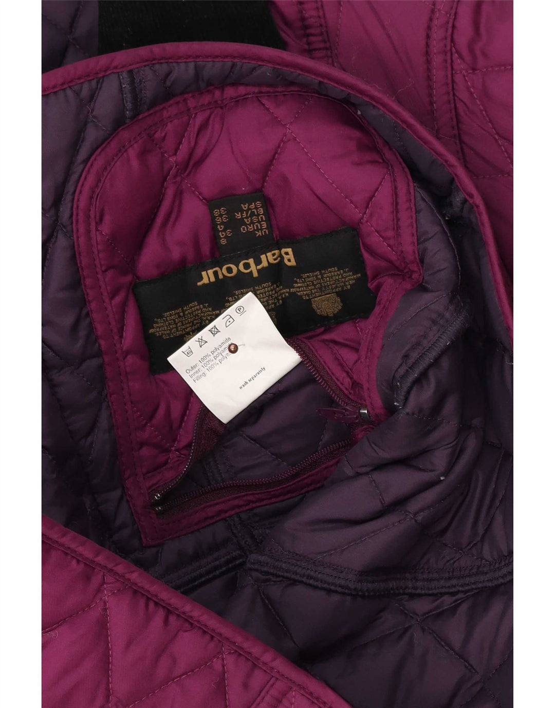 Женская стеганая куртка Barbour UK 8 маленькая фиолетовая из полиэстера