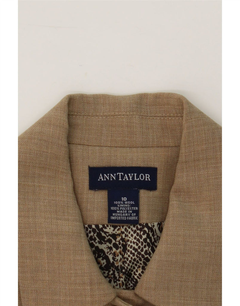 ANN TAYLOR Womens 5 Button Longline Blazer Jacket Size 14 Medium Beige Vintage Ann Taylor and Second-Hand Ann Taylor from Messina Hembry 