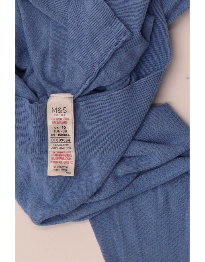 Женский укороченный кардиган Marks & Spencer UK 10, маленький синий вискоза