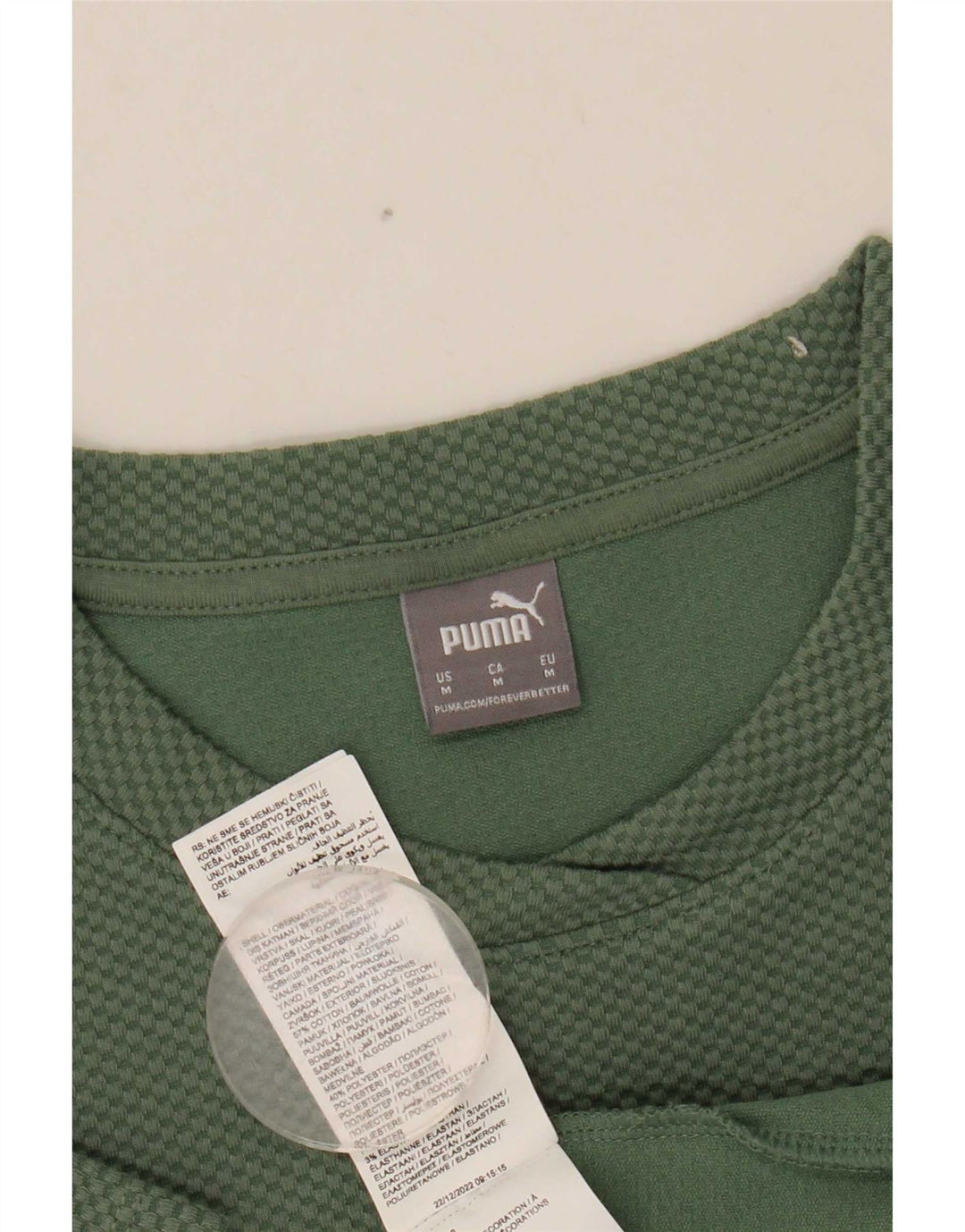 Женская футболка Puma Top UK 12, средний зеленый хлопок, хлопок