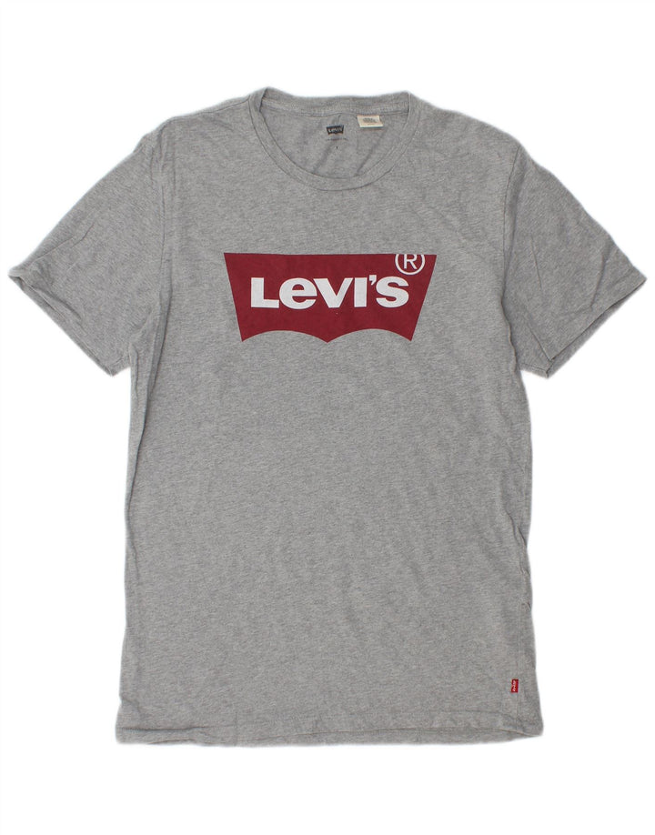 Мужская футболка с рисунком LEVI'S, маленький серый хлопок