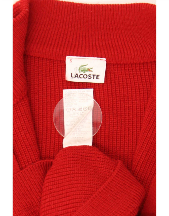 Мужской кардиган Lacoste, размер 6 XL, красная шерсть