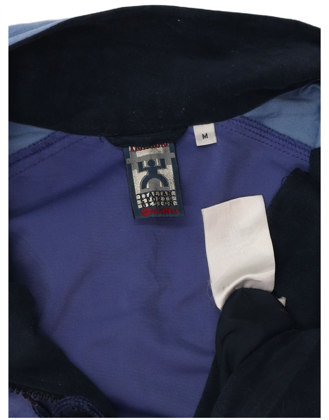 Lotto Мужской велюровый спортивный костюм среднего размера, темно-синий, полиэстер с цветными блоками