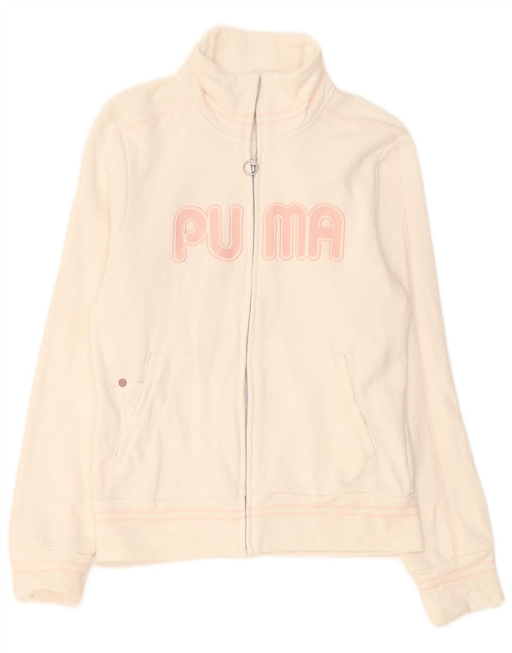 Женский спортивный костюм Puma с графическим рисунком, верхняя куртка UK 8, маленький белый хлопок