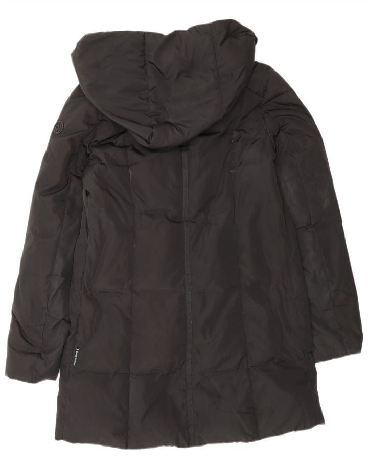 ARMANI JEANS Женское пуховое пальто оверсайз с капюшоном IT 38 XS Черный Полиэстер