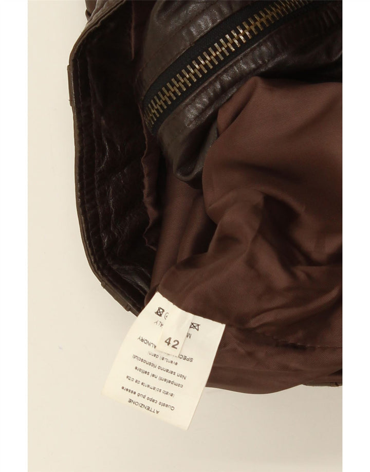 Винтажная женская кожаная куртка IT 42 Medium Brown Leather