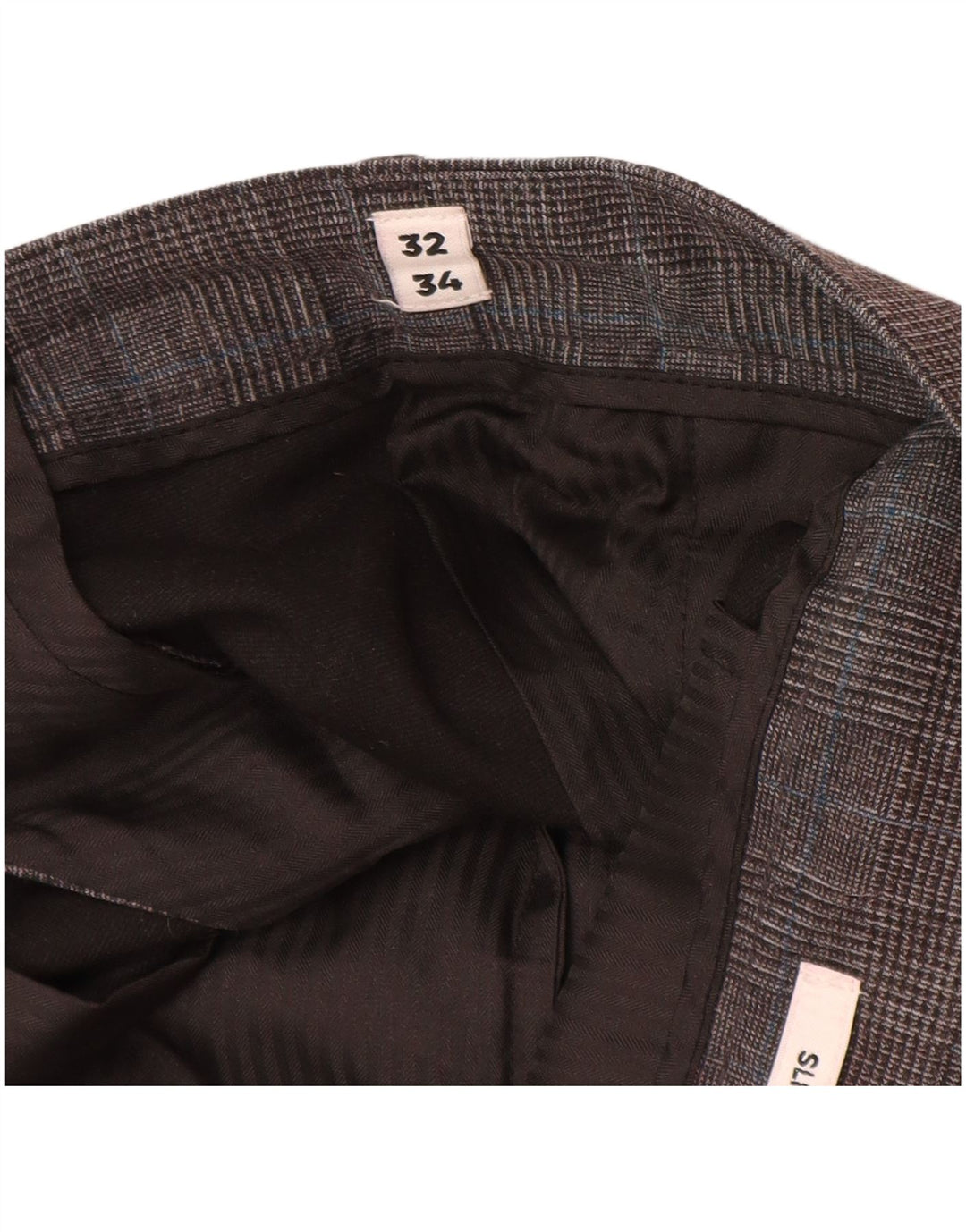 Мужские узкие брюки чинос Jack & Jones W32 L34 серые из полиэстера с узором "гусиные лапки"