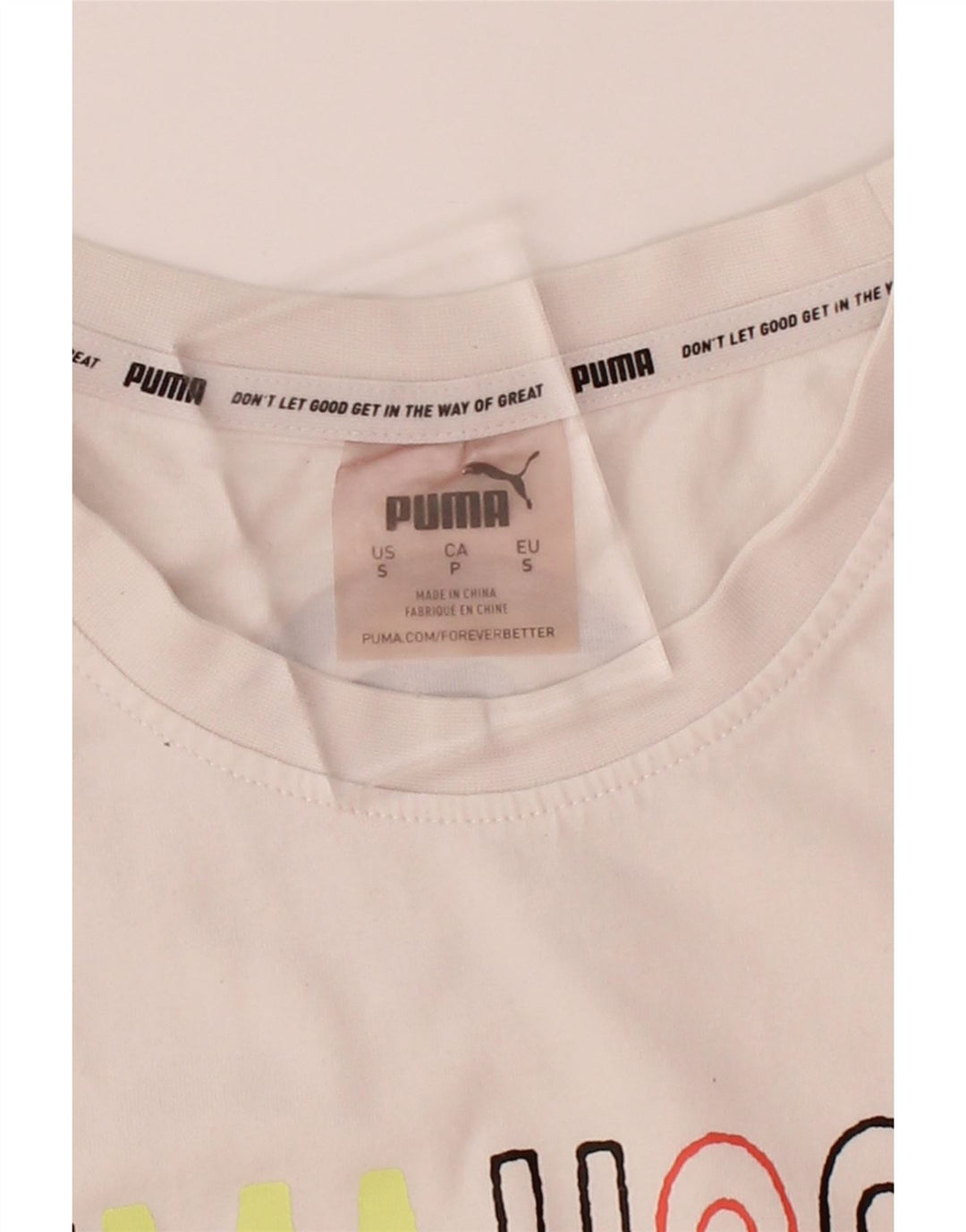 PUMA Mens Graphic T-Shirt Top Small White Vintage Puma and Second-Hand Puma from Messina Hembry 