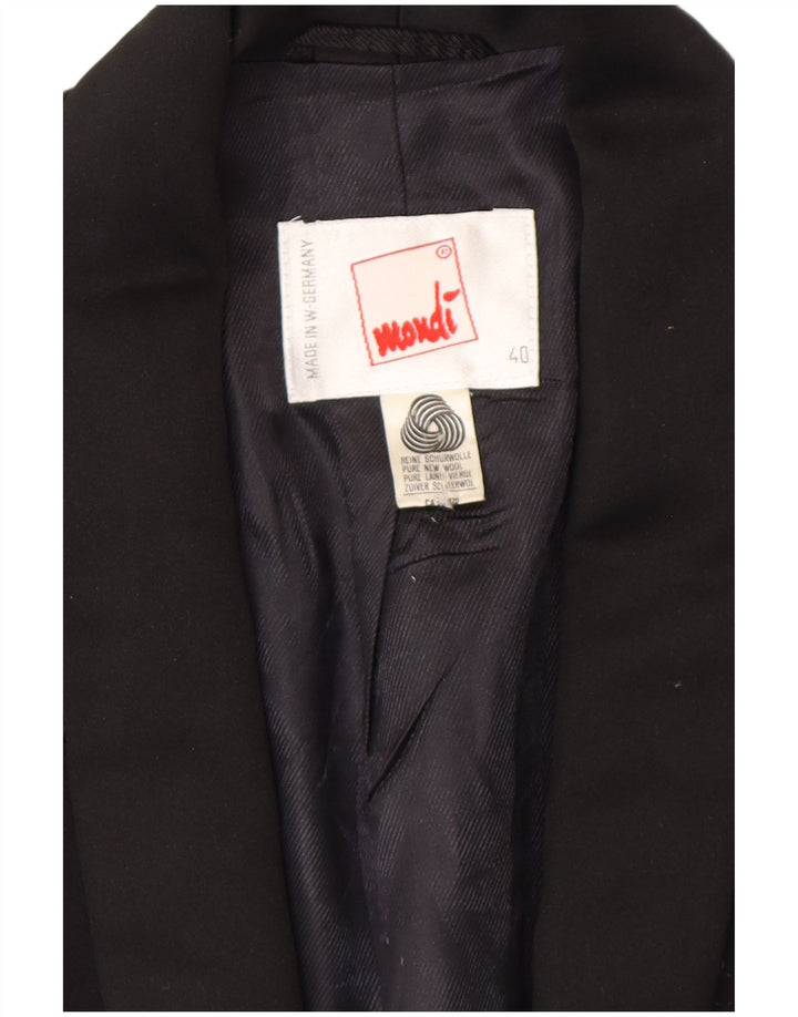 MONDI Женский пиджак на 1 пуговице EU 40 Средний черный с цветочным принтом из шерсти