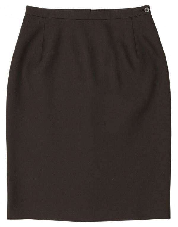 Винтажная женская юбка-карандаш UK 14, средний размер W28, черный полиэстер