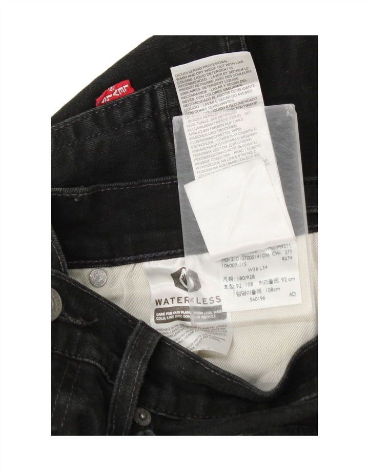 Мужские прямые джинсы Levi's 514 W36 L34, черный хлопок