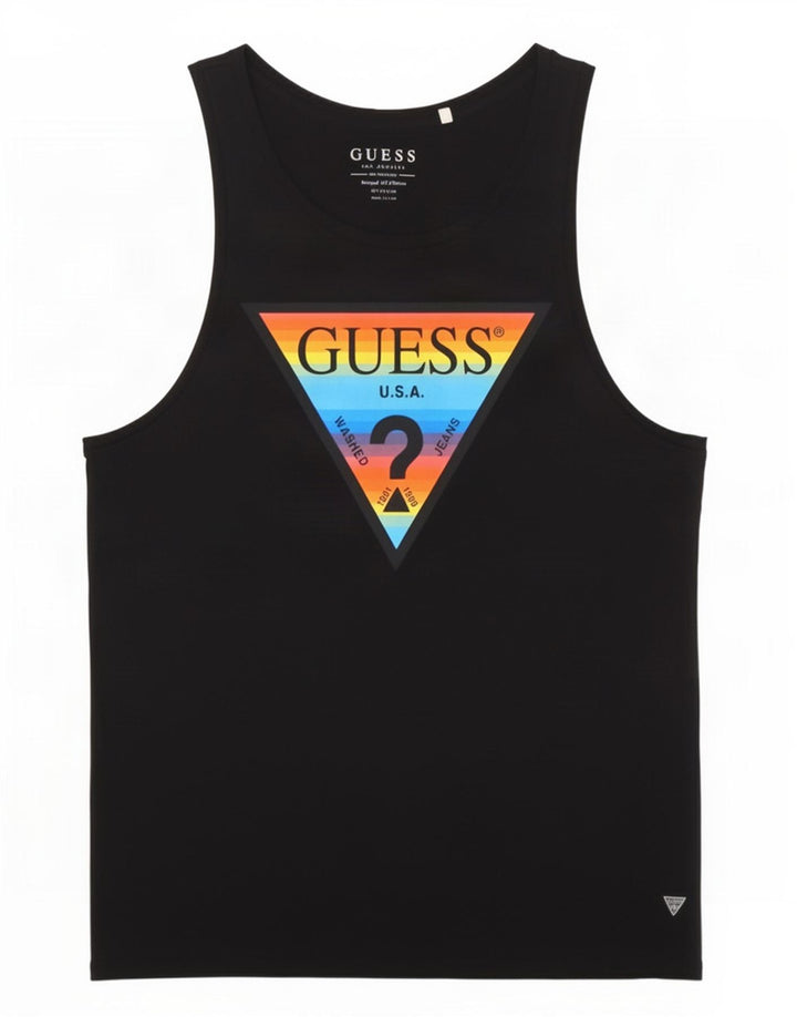 Мужской жилет Guess с рисунком, средний черный хлопок