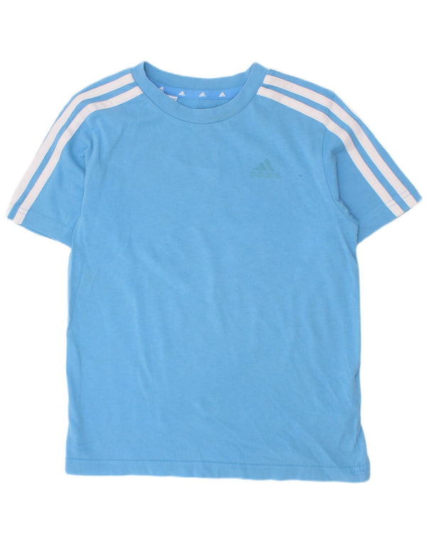 Футболка Adidas для мальчиков 7-8 лет, синяя, хлопок