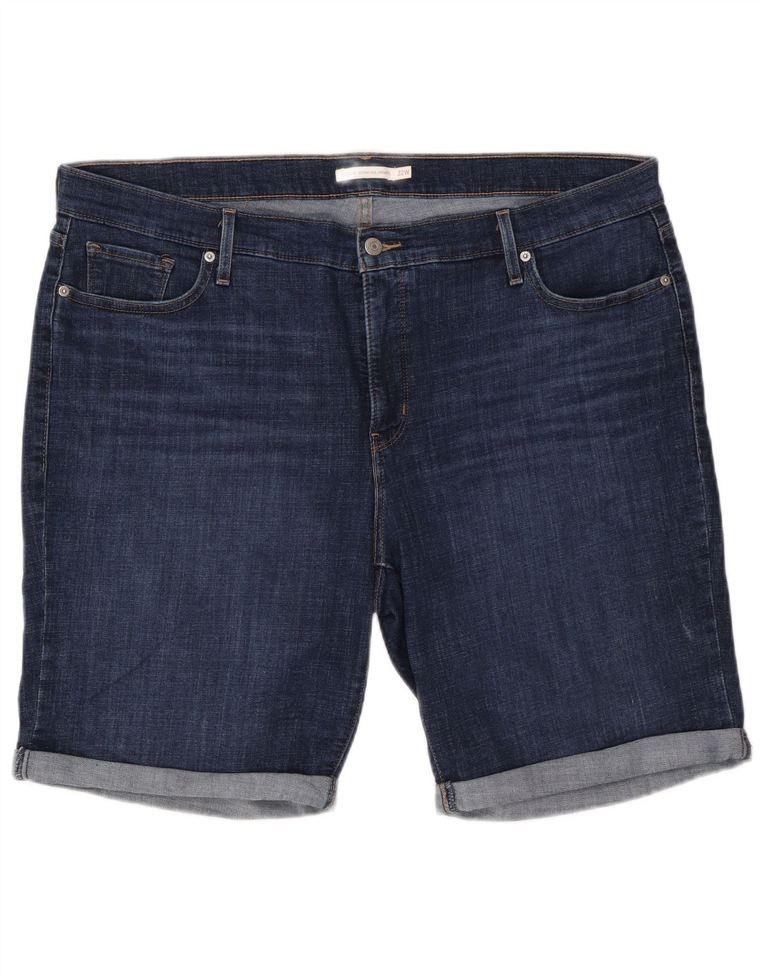 Женские джинсовые шорты-бермуды Levi's классического кроя США 22 3XL W44 Темно-синие