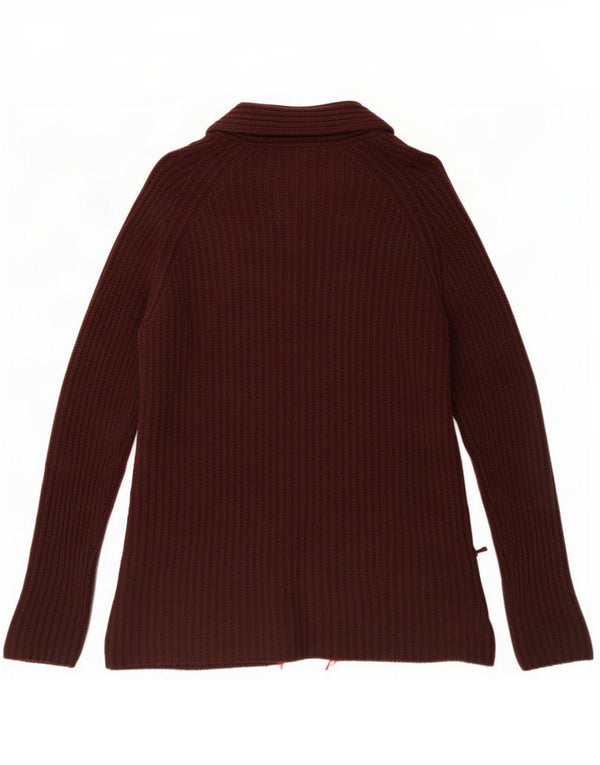 Женский удлиненный открытый кардиган Zara UK 16, большой коричневый хлопок