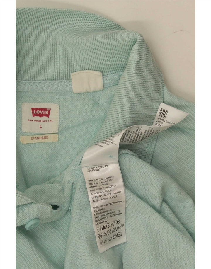 Мужская стандартная рубашка поло Levi's, большой размер, бирюзовый хлопок