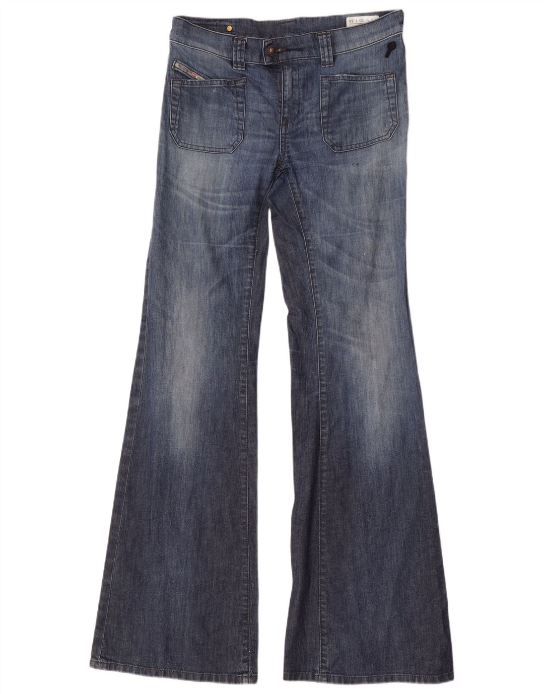 Женские расклешенные джинсы Diesel Fluzi W30 L34, синий хлопок