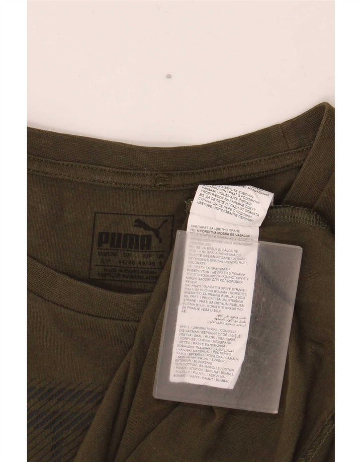 Мужская футболка Puma Regular с графическим рисунком, маленький размер, цвет хаки, хлопок