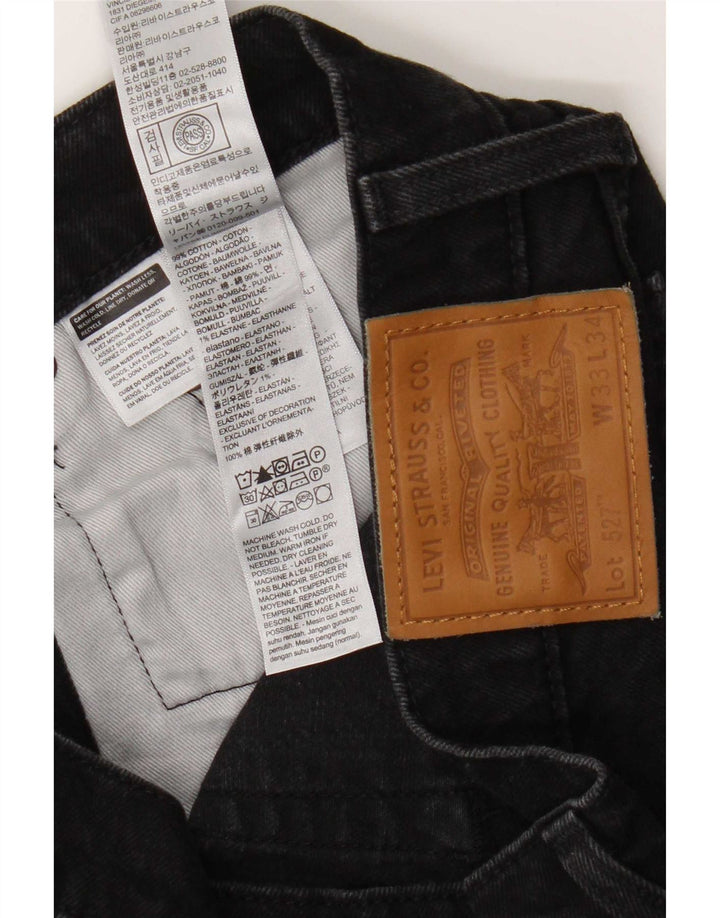 Мужские джинсы Levi's 527 Bootcut W33 L34, черный хлопок