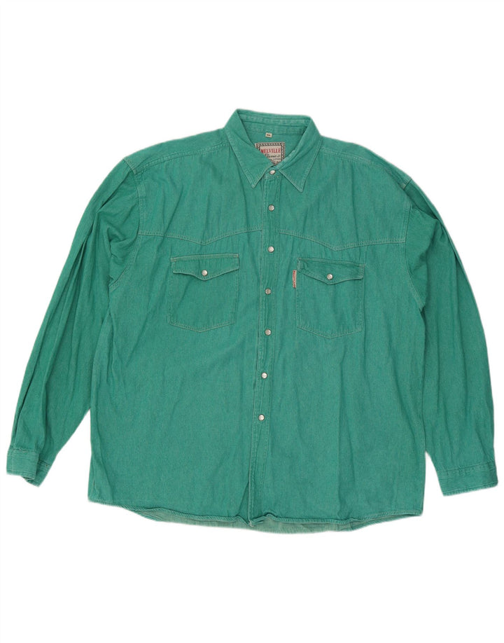 Мужская рубашка Melville 2XL зеленая, хлопок